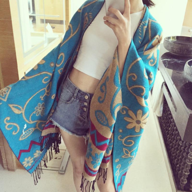 Nepalese Shawl, Warm In Autumn and Winter, Xizang Scarf for Women, Big Cloak Thickened In Winter, Dual-use.