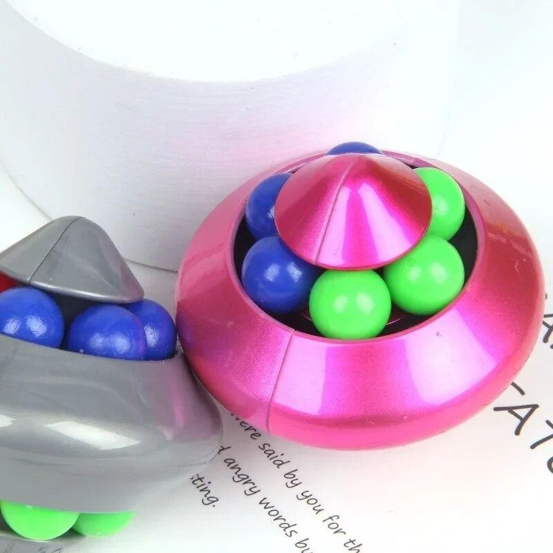 Вращающийся волшебный боб, кубик на кончиках пальцев, гироскоп, снятие стресса, вращение, головоломка из бисера, детская обучающая игра, мраморный трек, куб, верх