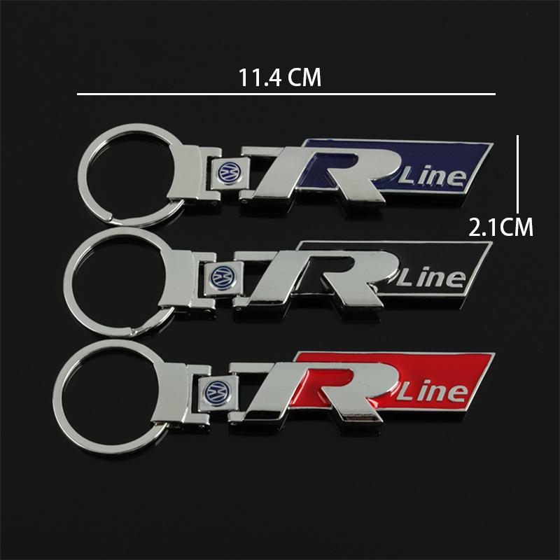 VW 2026 Hot Metal Rline R Line Badge Embelm Car Key Ring Key Chain Car Styling For VW Golf Sagitar Magotan Polo Santana Vista L MF4
