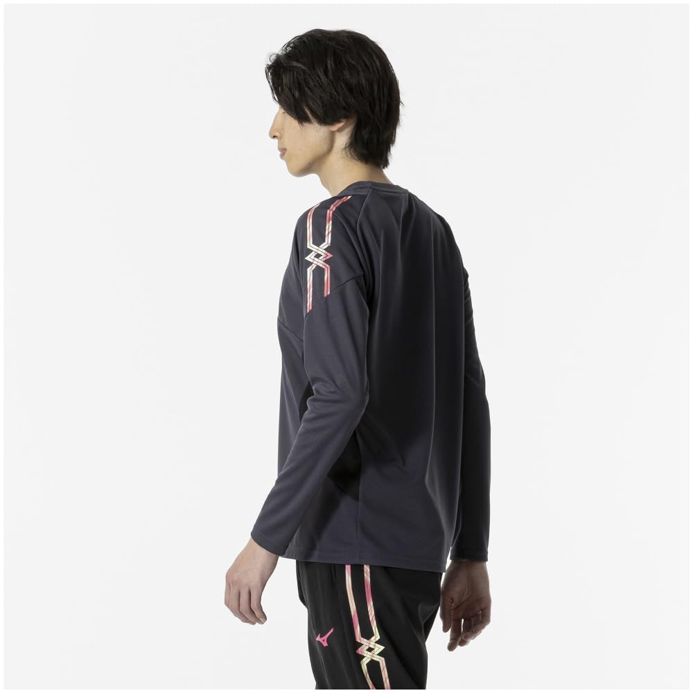 Mizuno 32MAA630 Training Long Sleeve Ombre Size L MC-LINE Wear, T-Shirt, Moisture-Wicking, Quick-Drying, Blue-Gray,