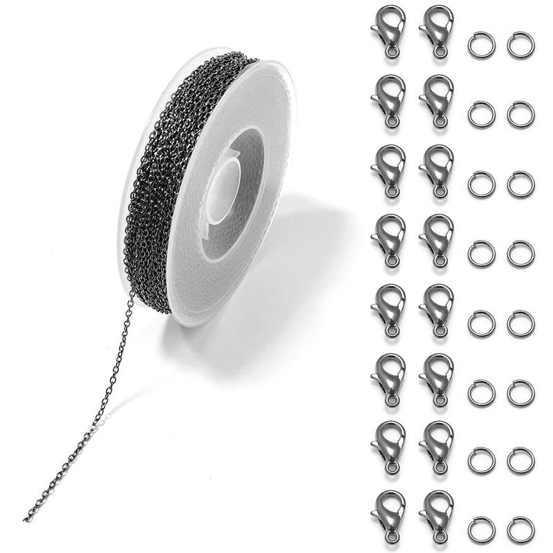 Электрогальванизированная цепочка с крестообразным дизайном и поворотным карабином-лобстером для аксессуаров для изготовления ювелирных изделий своими руками