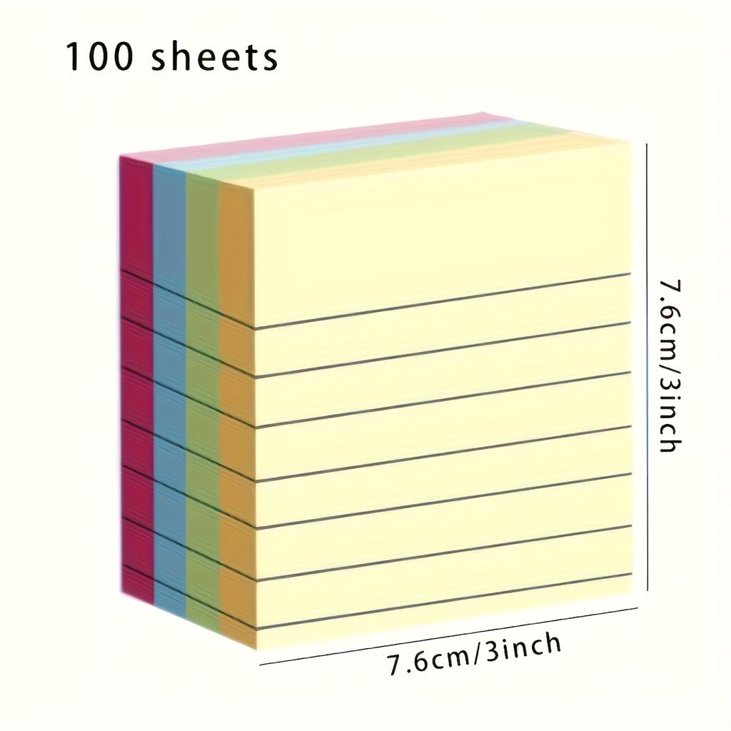 100-Color Sticky Notes - 4-Color Memo Pads, Tearable for Office, Home & School, Perfect for Holidays & Gifting