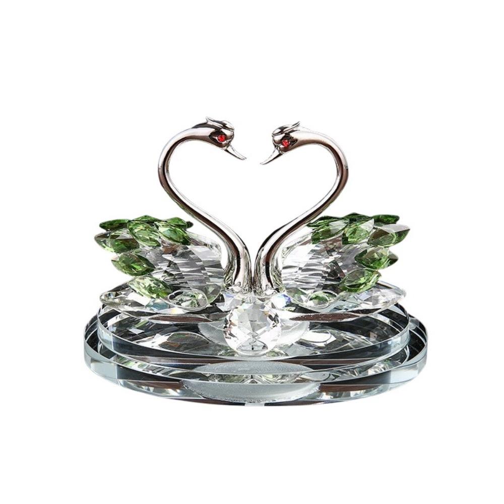 - Украшенные кристаллами Фигурки Лебедей Изысканное Хрустальное Украшение для Дома Стеклянные Лебеди Салон Автомобиля