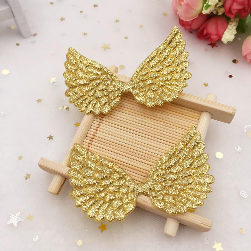 16pcs 42mm*70mm Glitter Paillette Big Angel Wings Appliques Patches Wedding DIY Craft Supplies