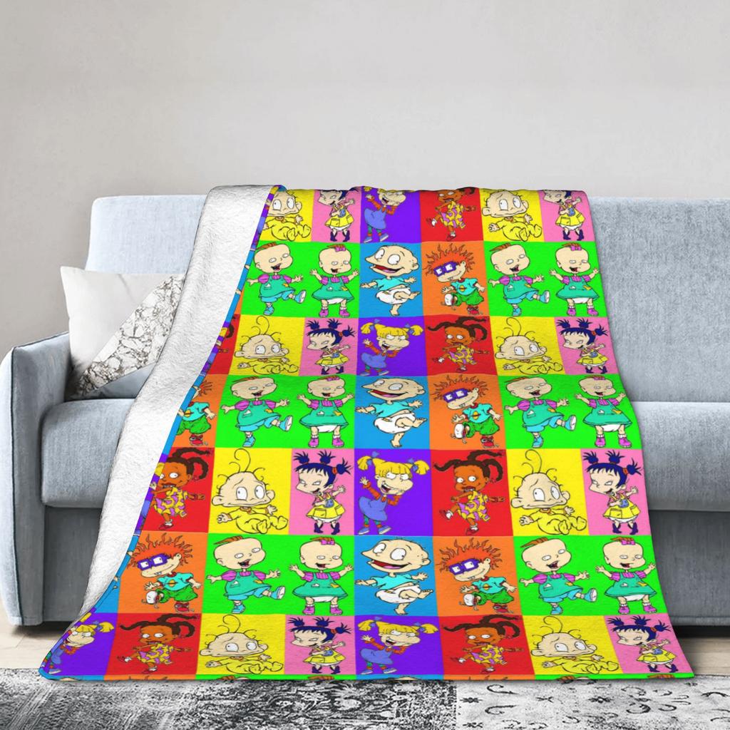 Супер Теплое Одеяло Дорожный Плед с Рисунком Rugrats Огурцы Фланелевое Покрывало Для Улицы Забавное Покрытие для Дивана-кровати