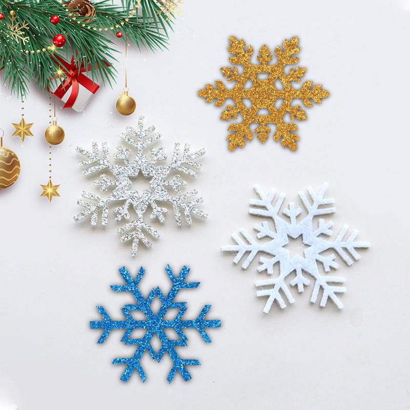 20Pcs Christmas Glitter Snowflake Christmas Tree Hanging Pendant Ornaments Fake Snowflake DIY Craft Xmas Party Home Decoration