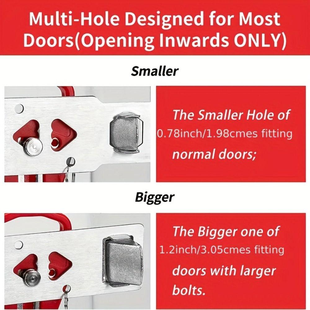 Battery-Free Portable Door Lock Double Hole Security Door Lock Universal Lock  Hotel Security