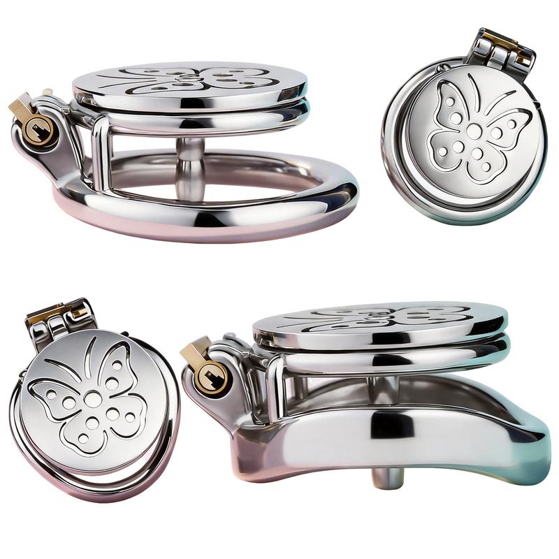 Butterfly Dance Male Flat Chastity Cage with Metal Urethral Lock Device Femdom Sexys Accessories BDSM Adults Toys for Man