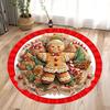 Рождественское имбирное печенье Круглый ковер Декор для Рождества Моющийся ковер для патио Идеально для декора гостиной и спальни