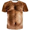 2024Funny Muscle Body 3D Printed T-shirt Mens Designer Clothes Streetwear Short Sleeve Top Tees Ugly Chest Hair T Shirt Clothing