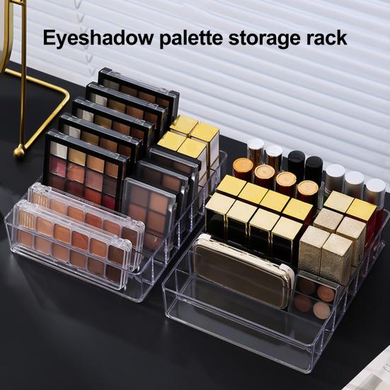 7 ячеек, органайзер для косметики, лоток для хранения, большая емкость, прозрачный дизайн, многоцелевой держатель для палитры теней для век