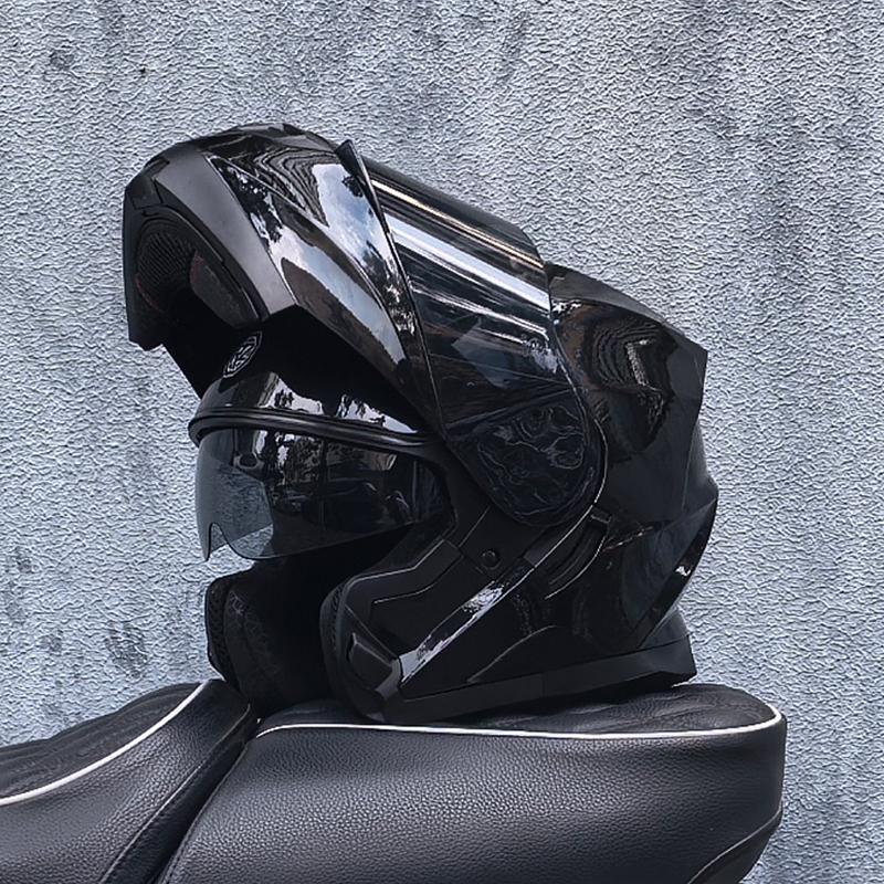 Мотоциклетный шлем ORZ-162, модульный откидной шлем-фулфейс, шлем для бездорожья на дальние расстояния со встроенной солнцезащитной шторкой