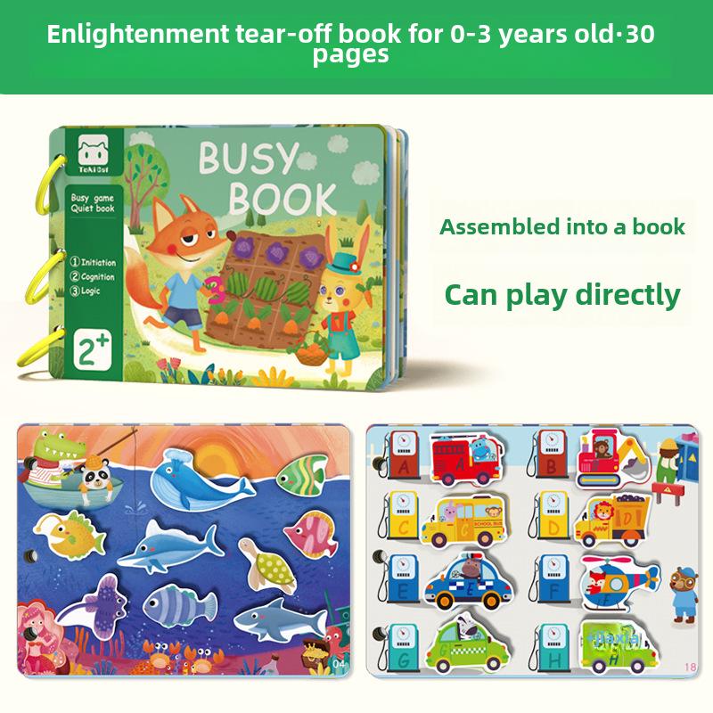 Детская тихая книжка с отрывными страницами: Развивающая игрушка на липучках