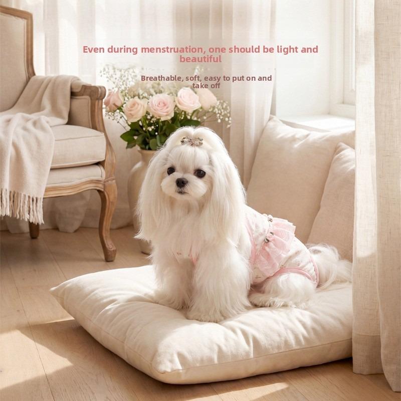 Female Dog Physiological Pants Soft Elastic Pet Menstrual Pants Adjustable Anti-harassment Sanitary Underwear for Small Dogs