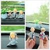 Rock Band Monk Figurines Set of 3 Resin Buddha Statue Car Dashboard Decor Mini Monk Ornaments for Office Desk Shelf Home Decor