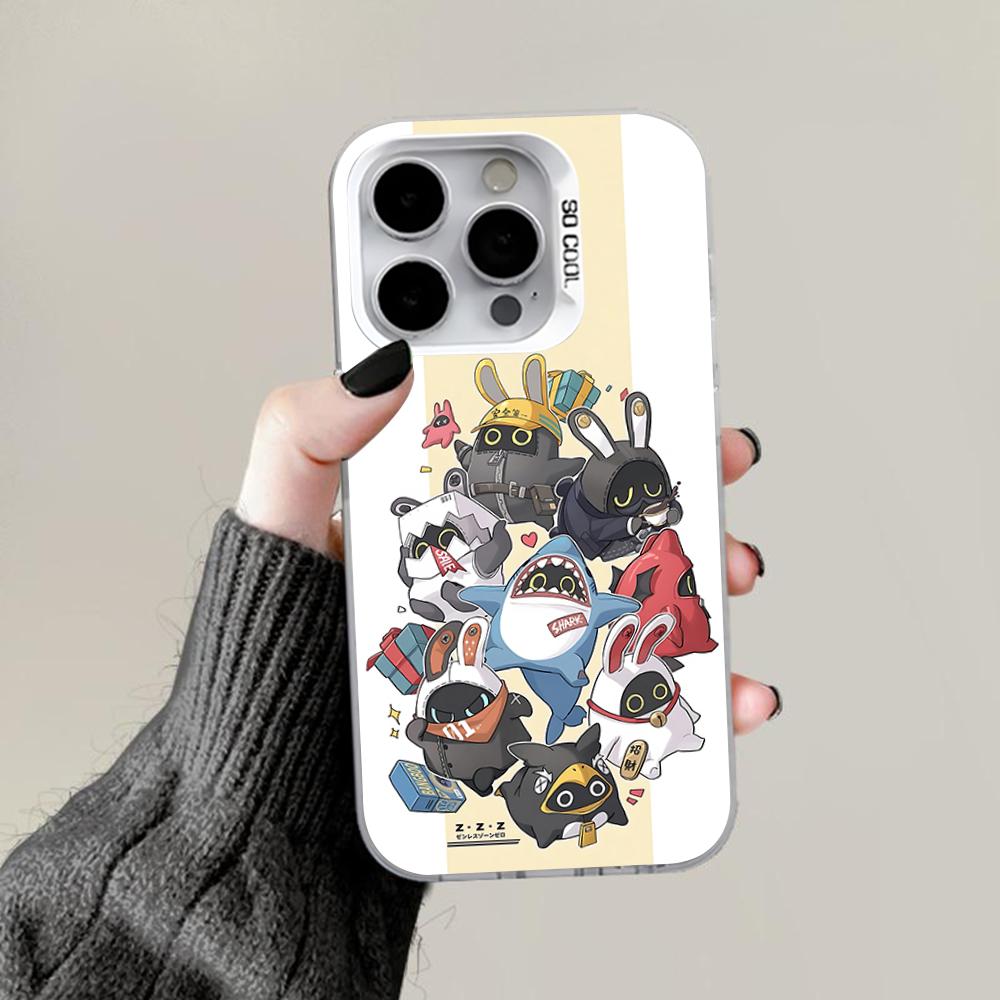 ZZZ Cute Bangboo Phone Case For iPhone 16,15,14,13,12,11,Pro,Max,Plus,Mini,XS,SE Anti Fall Gray White Matte Hard Bumper