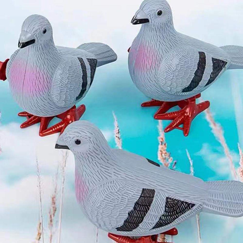 Plastic Decoration Animal Model Pigeon Clockwork Toys Artificial Feather Figurine Wind Up Toys