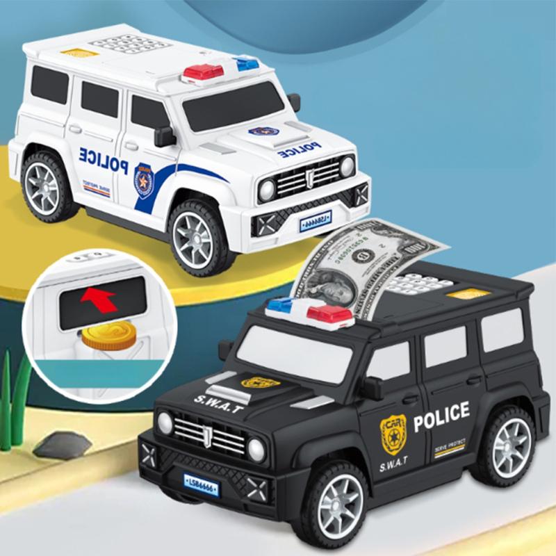 Модель автомобиля SWAT, копилка, отпечаток пальца, пароль, банкомат, наличные, монета, автоматическая прокрутка, бумажная коробка для экономии денег, детские игрушки