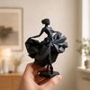 Геометрическая граненная фигурка танцовщицы, 3D-печатная черная статуэтка балерины, современная скульптура балерины для декора домашней полки стола