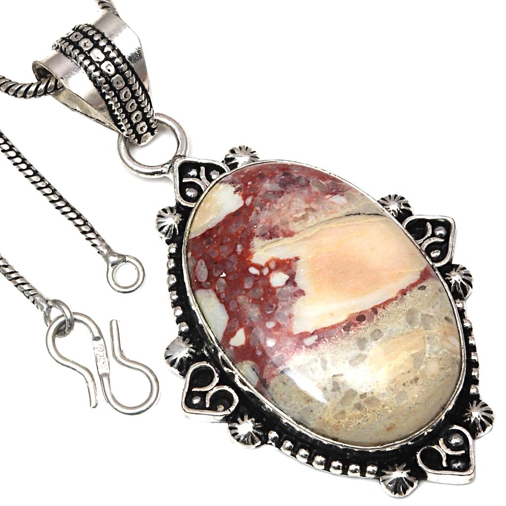 Pendant Wild Horse Jasper Gemstone Handmade Gift For Her Silver Jewelry 2.25