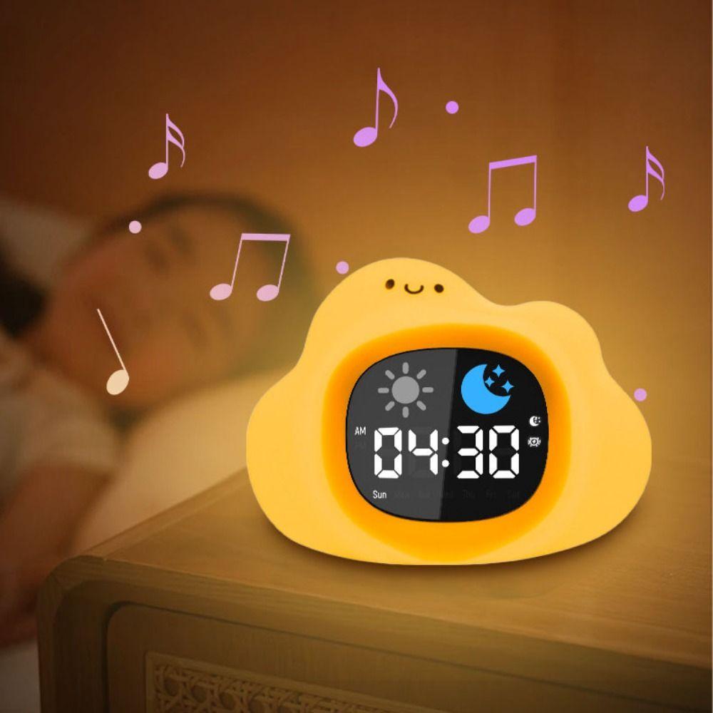 Световой регулируемый будильник в форме животного, прикроватная лампа, часы для тренировки сна, для малышей