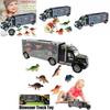 Exciting Dinosaur Truck Carry Case Transporter Dino Figures Playset For Kids Xmas Gift