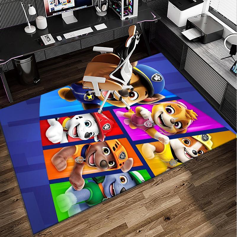 Dog Paw Heroes Office Rug Chair Mat, Game Carpet, Suitable for Front Door, Bedroom, Living Room, Desk, Holiday Gift