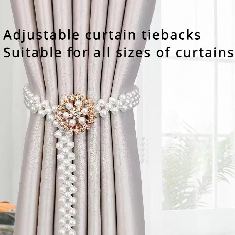 Подхваты для штор Простые легкие роскошные подхваты Подхваты из АБС-пластика с жемчугом Эластичная веревка Креативные пряжки для штор Ремешки Подхваты Ювелирные изделия