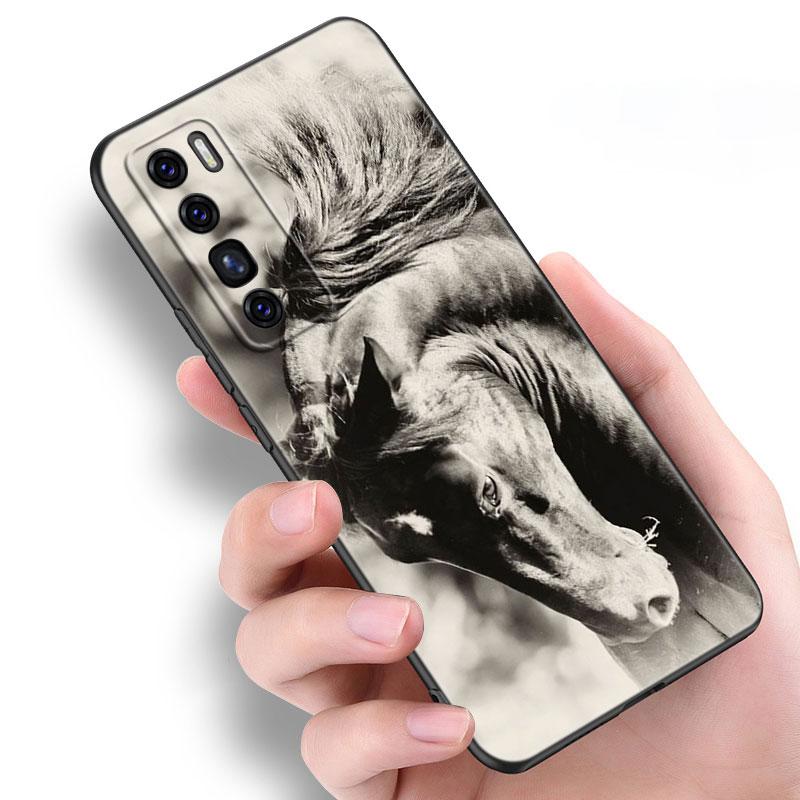 Horses Running Case For Huawei NOVA 8 9 Pro 8i 7i 7SE Y60 5T Mate 40 30 20 10 Lite Honor 50 30 Premium Pro Plus 30S Black Cover