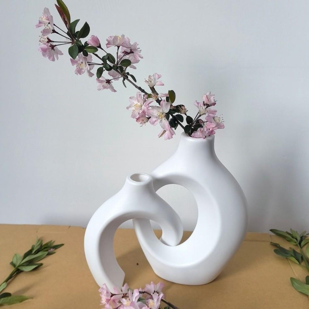 2 pieces/pair Removable Imitation Ceramic Vase Minimalist Vase Set Flower Vases Office