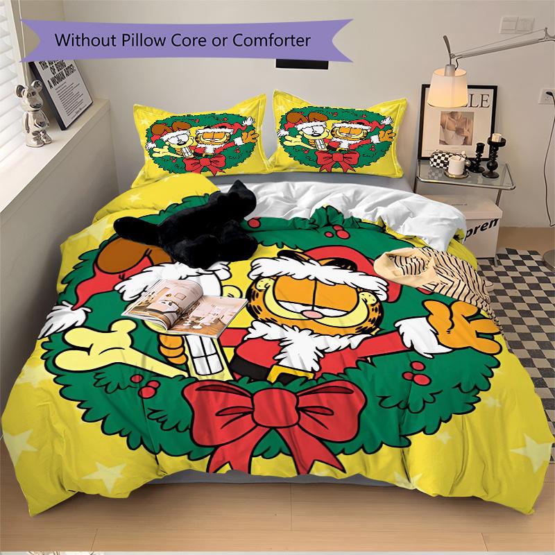 3pcs Garfield Bedding Set - Includes 1 Quilt Cover and 2 Pillowcases, Comfortable Bedding with Stylish Design