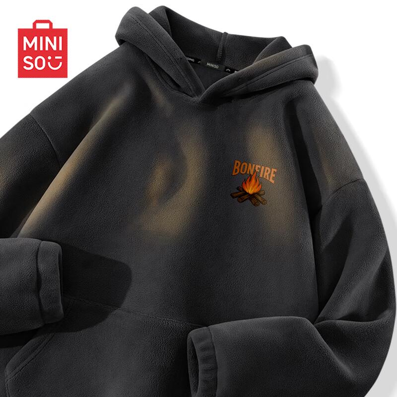 MINISO Men's Heavy Fleece Lined Hooded Sweatshirt