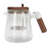 Tea Pot with Strainer Glass 750ml Heat Proof Water Separation Infuser Teapot with Wooden Handle for
