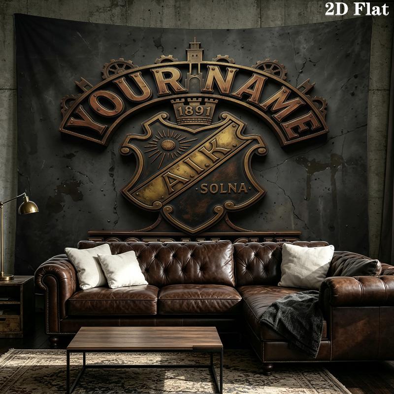 Custom Name AIK Solna Printed Tapestry – Wall Hanging for Bedrooms, Dorms, and Home Decor
