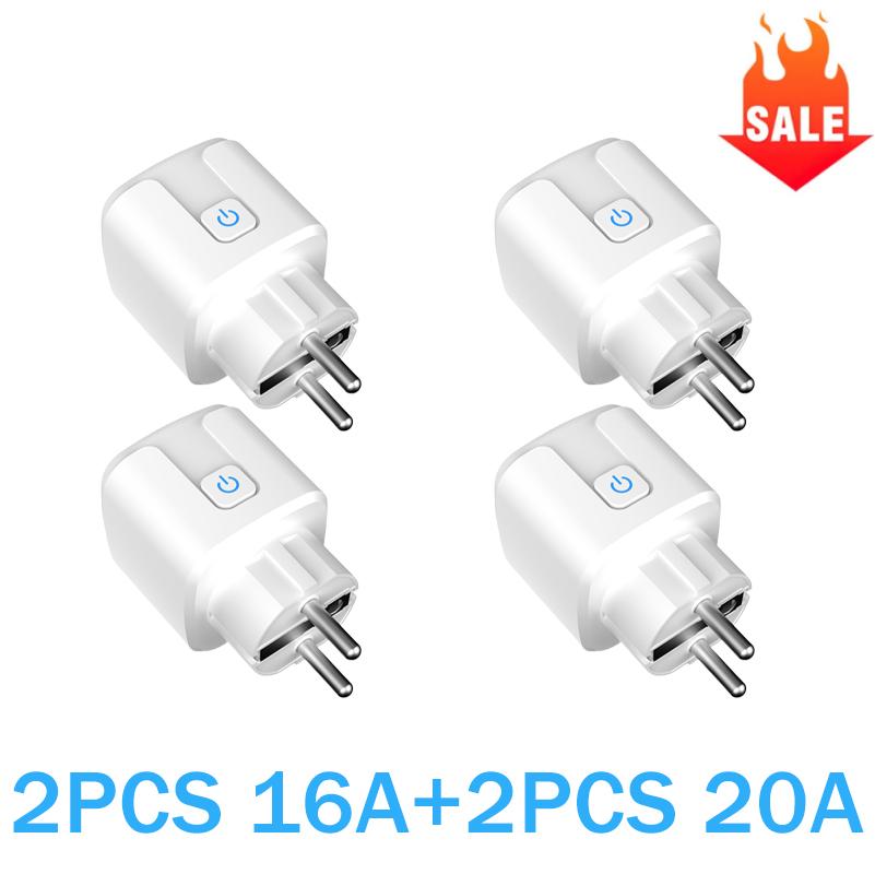 Умная розетка EU 16A/20A AC100-240V Wifi Умная розетка с питанием Alexa Google Home Голосовое управление Tuya Smart Life APP