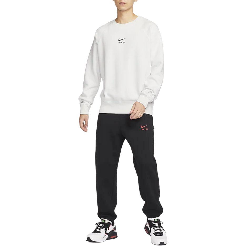 Nike Air Solid Color Crew Neck Fleece Lined Long Sleeved Casual Sweatshirt Men's Mountain Peak White FB7204-121