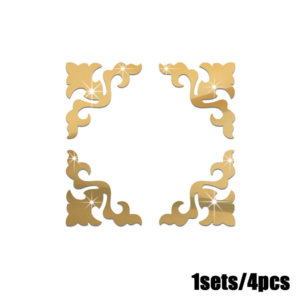 4 шт. стеклянная зеркальная плитка настенная наклейка наклейка на DIY украшение для дома орнамент набор