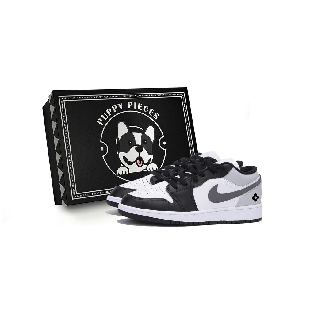 Jordan Кроссовки Air Jordan 1 Vintage Баскетбольные Мужские Низкие Белые Темно-серые 553558-131(Team85-AS-BOX)