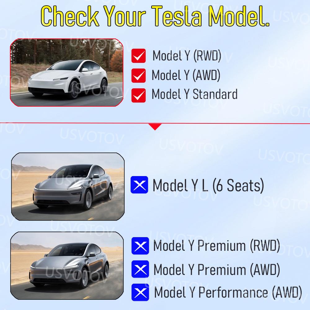 Floor Mats for 2026 2025 Tesla Model Y RWD AWD Trunk Mats Cargo Liner Frunk Backrest Mat Pads Accessories (Standard Models Only)