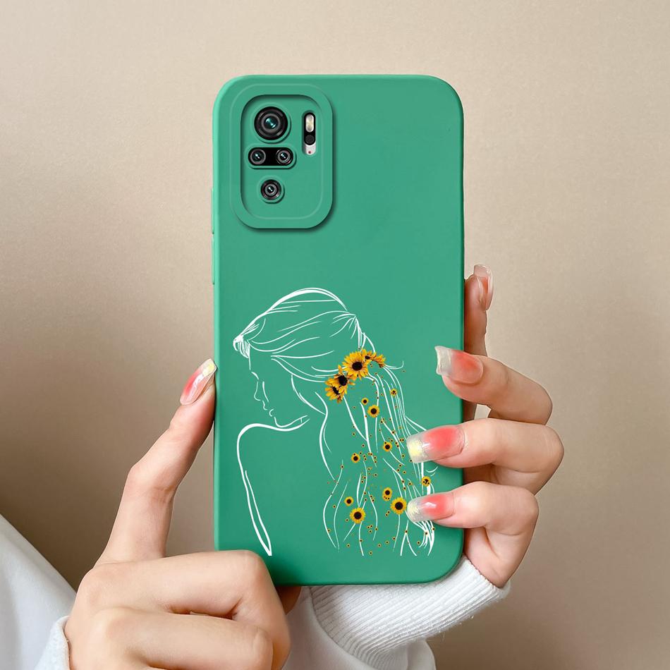 For Redmi Note 10 10T 10S Phone Case Cartoon Liquid Silicone Full Coverage Anti Drop Bumper For Xiaomi Redmi Note10 10 S T Funda