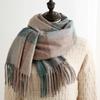New Plaid Scarf for Women Japanese and Korean Sweet Imitation Cashmere Mid Length Colorful Plaid Scarf Shawl and Scarf