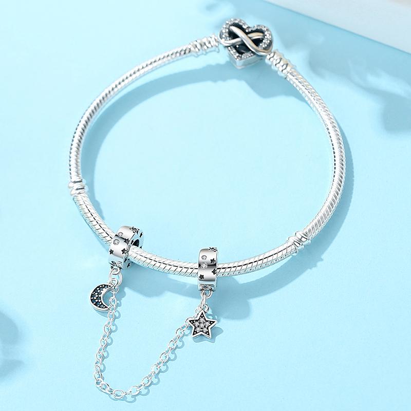 925 Silver Charm Love Star Moon Sun Spaceman Beads Charms Fit Exquisite Bracelets Necklaces Jewelry For Women