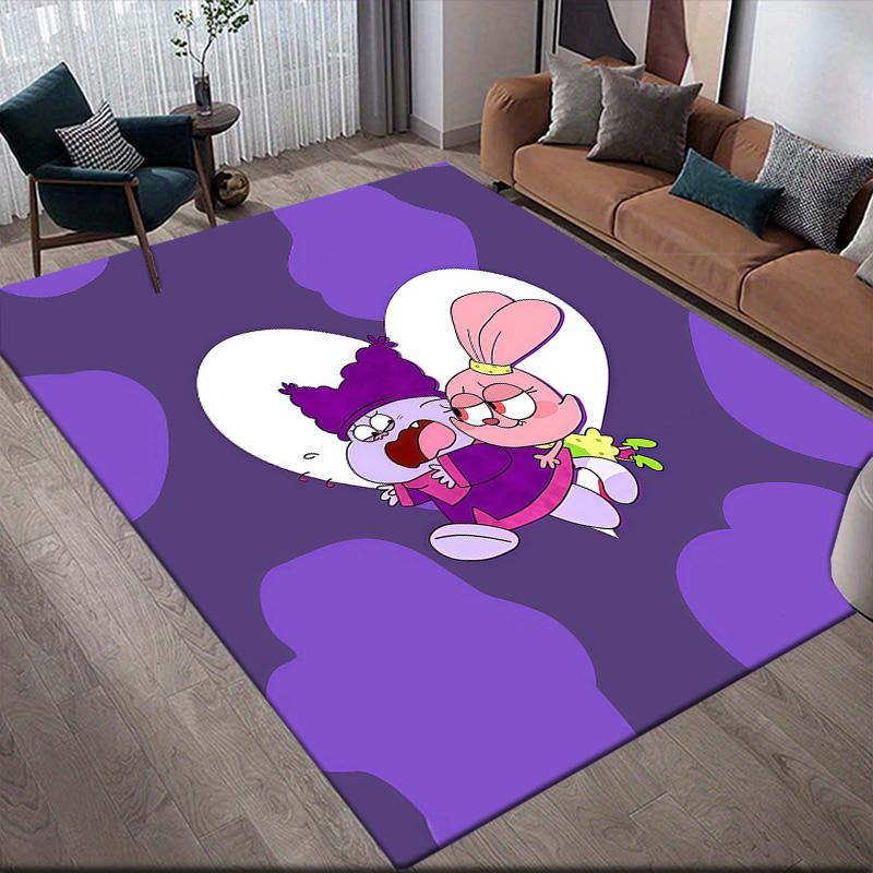 Chowder Flannel Pattern Square Carpet,Area Rug,Carpet Rug for Living Room Bedroom Sofa Playroom Decor,Non-slip Floor Mat