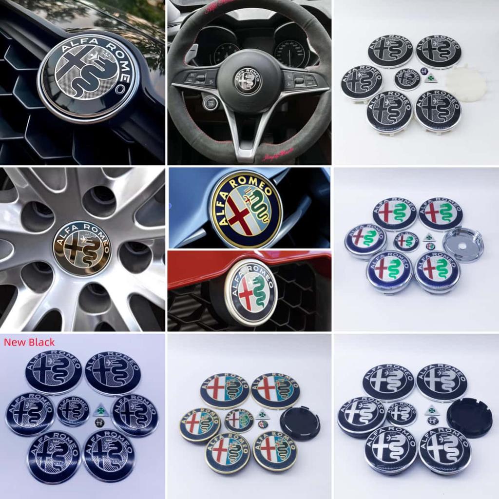 9 шт. 50 мм 56 мм 60 мм для Alfa Romeo Brera New Spider Giulietta Mito Giulia Центральная заглушка колеса значок на капот багажник руль автомобиля
