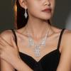 Temperament Luxury Shiny Rhinestone Necklace Earrings Two-piece Set Fashion Bridal Jewelry Wedding Accessories