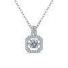 Ожерелье из стерлингового серебра 925 пробы с квадратной подвеской, цвет D, муассанит, драгоценный камень, прошедший тест на бриллиант, для женщин, роскошные ювелирные изделия, аксессуары