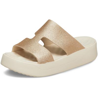Платформенные сандалии Crocs Getaway, Блестящие, H-образный ремешок, Цвет «Штукатурка», 27 см