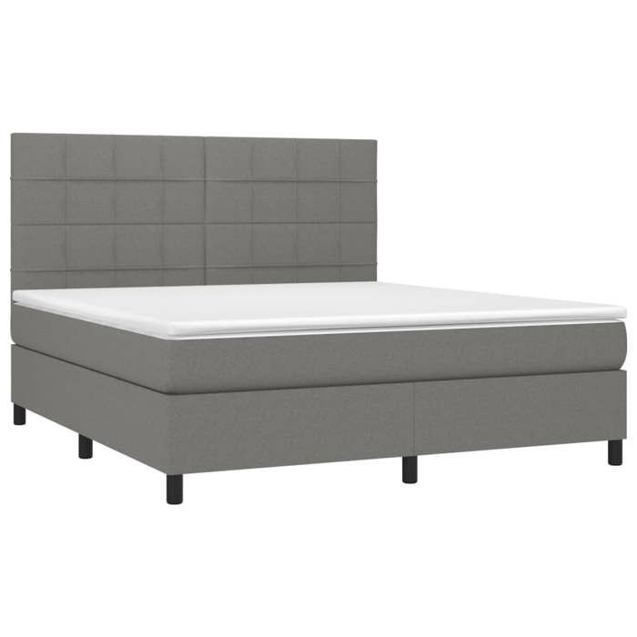 VidaXL Slat Bed Base with Mattress and LED, Upholstered Bed, Double Bed, Adult Bedroom Interior Bed, 3134886