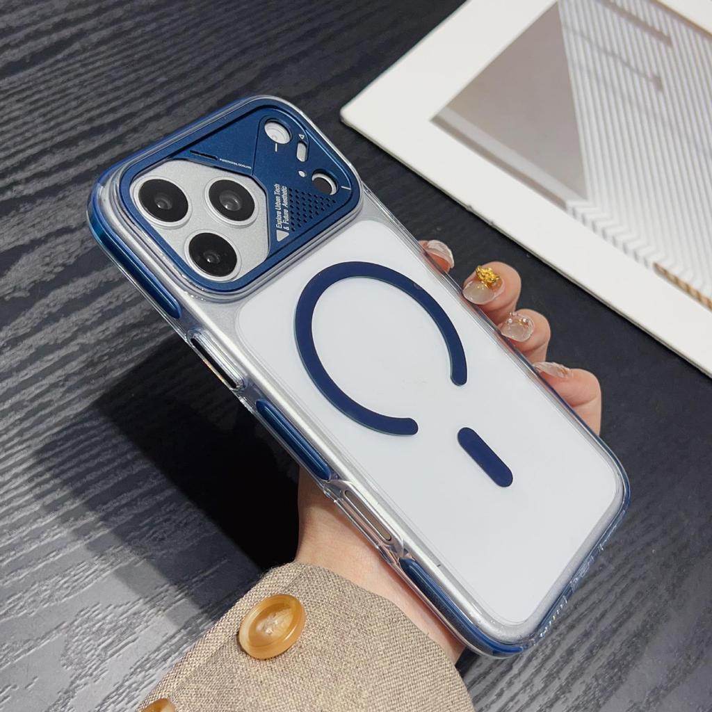 Премиальный чехол для iPhone 17 Pro Max: Двухцветный дизайн «Ледяной кристалл» с магнитной фиксацией и полной защитой от падений