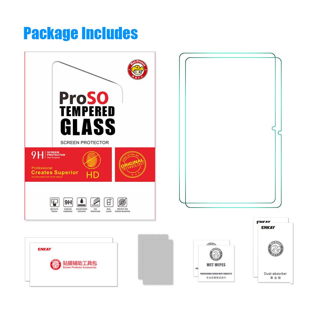 ENKAY HAT PRINCE 2Pcs Tempered Glass Film for Huawei MatePad SE 10.1 2022 9H 2.5D 0.33mm Explosion-proof Screen Protector